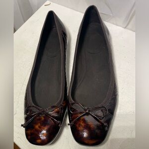 STUART WEITZMAN WOMENS TORTOISE Leather Ballet Flats Size 10